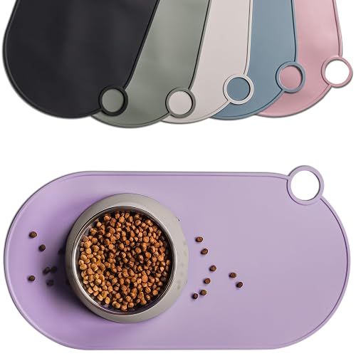 ne&no Alfombrilla de silicona para comedero para gatos y perros pequeños, base impermeable para alimentos