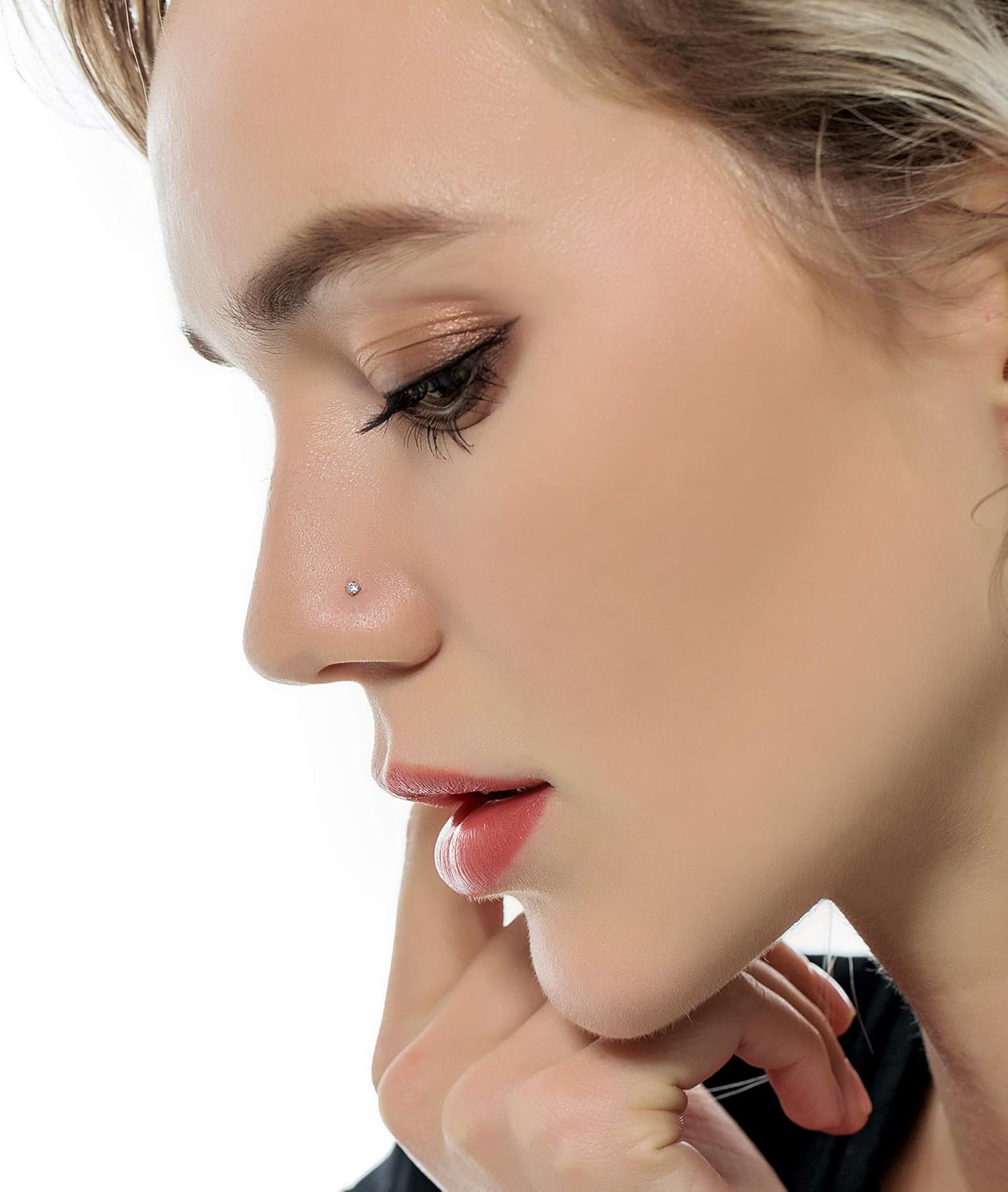 Tornito 20G 20Pcs Stainless Steel Nose Bone L Shaped Screw Studs Rings CZ Nose Ring Labret Nose Piercing Jewelry for Men Women (A1:20Pcs) - Image 2