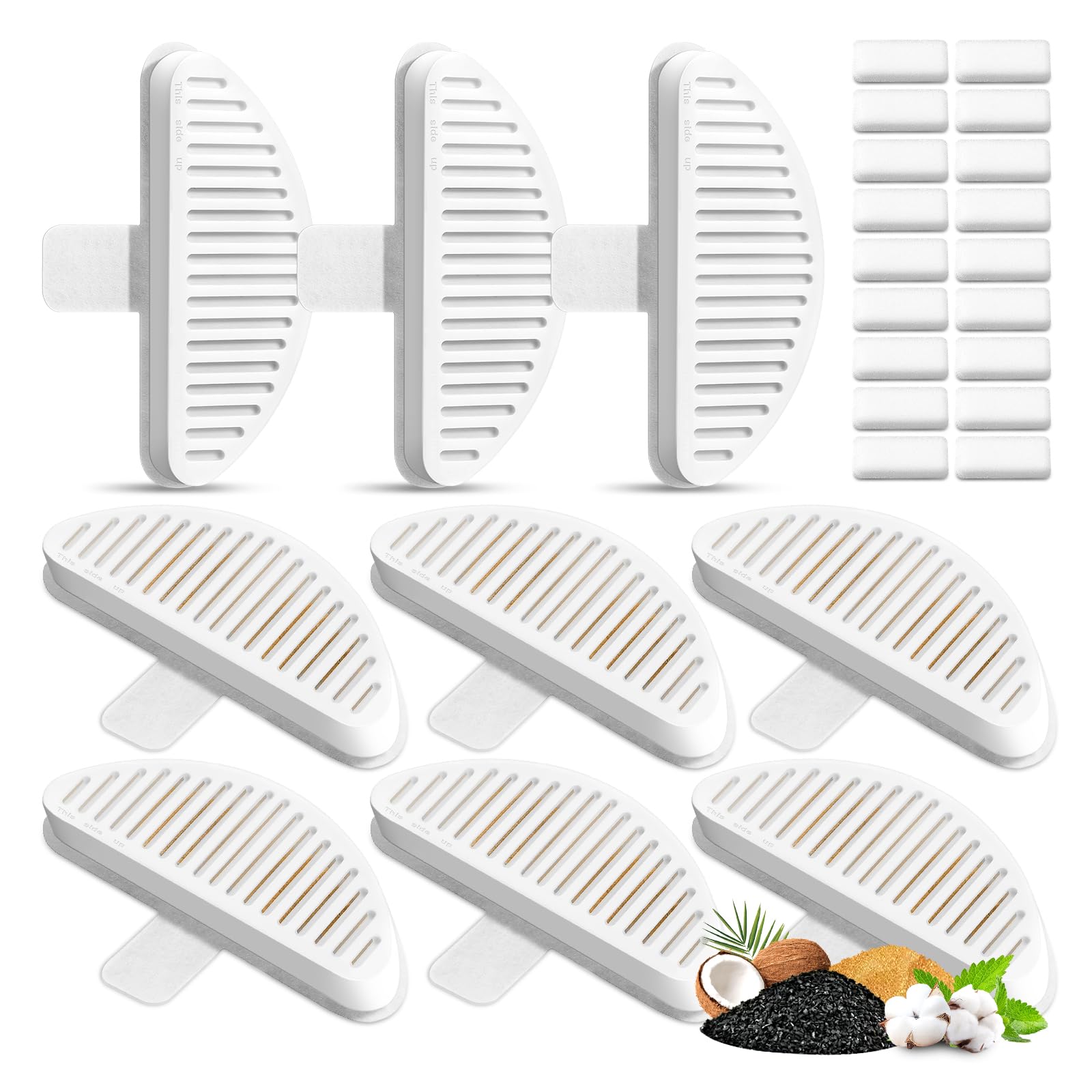 9 Pack Replacement Filters & 18 Pack Replacement Filter Sponges for 67oz/2L Automatic Pet Fountain Cat Water Fountain Cat Water Dispenser