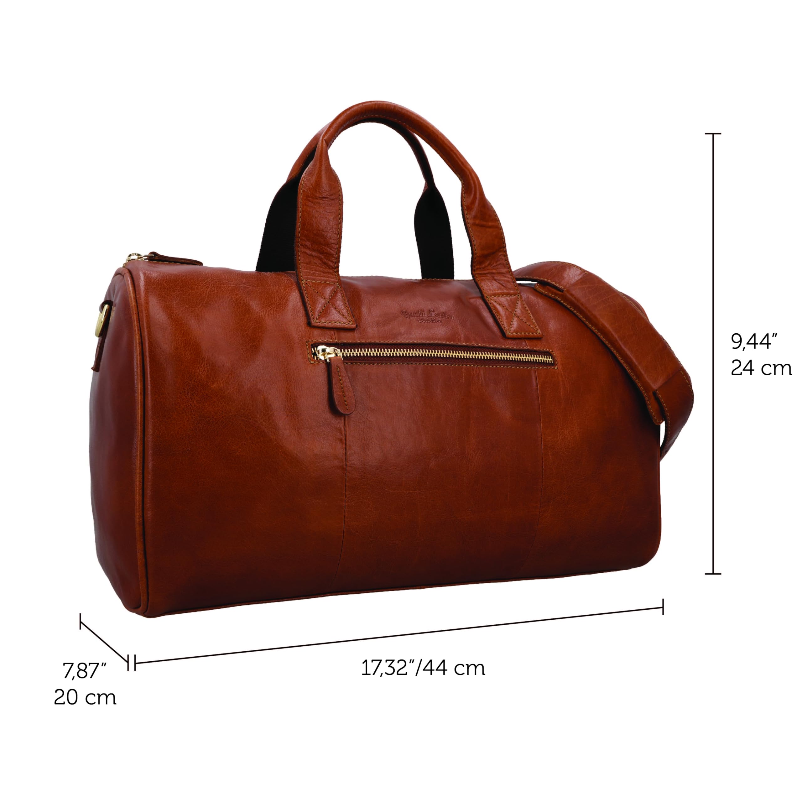 Gusti Leder Weekender Herren Leder – Elegante Reisetasche Damen und Herren aus Echtleder mit abnehmbarem Schulterriemen Vintage Weekender Ideal als Handgepäck und Sporttasche