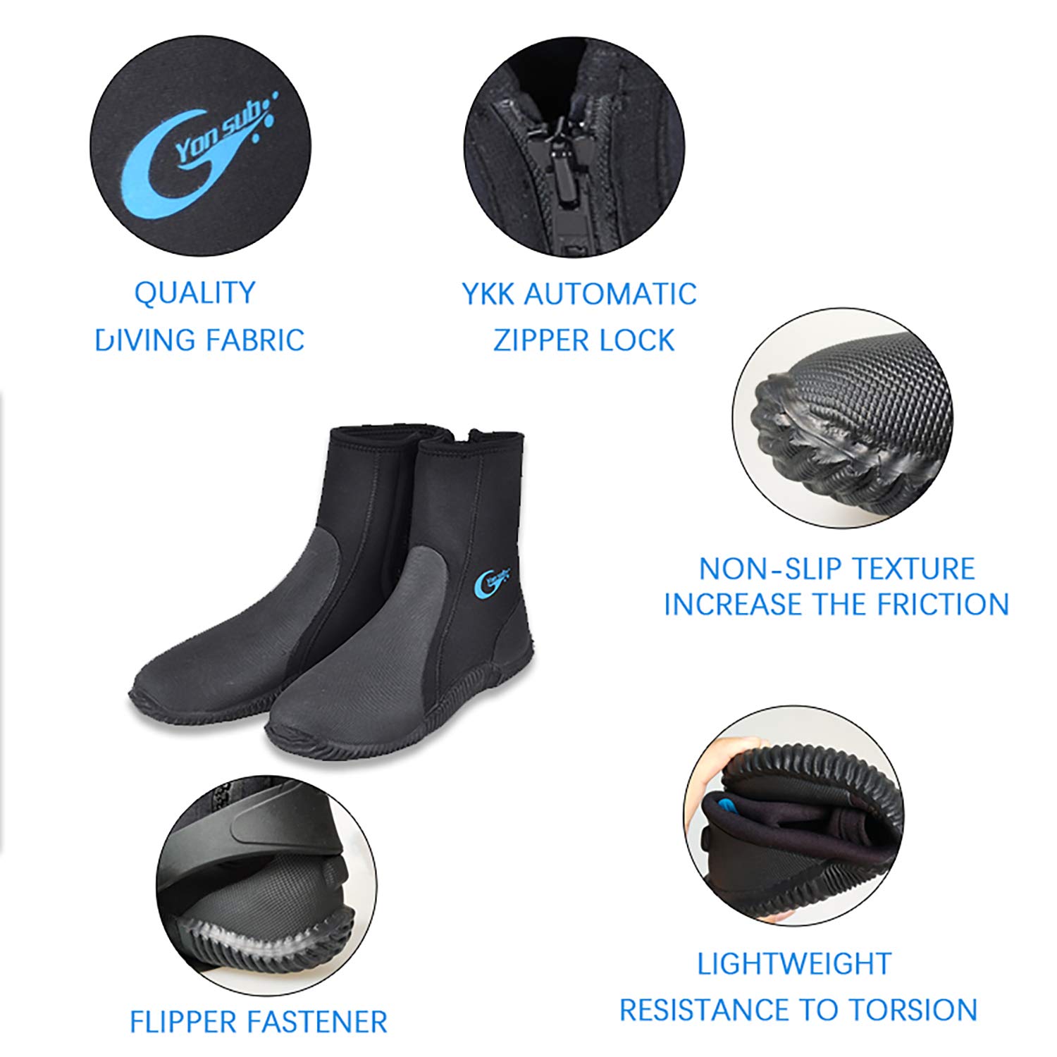 Botas de buceo de neopreno de 5 mm, zapatos de buceo, antideslizantes, zapatos de buceo, botas de esnórquel, calcetines de agua, botines para surf, deportes acuáticos