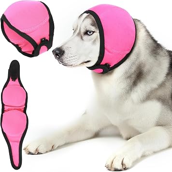Dog Ear Muffs Noise Protection, Swimming Waterproof Dog Ear Caps, Rose DogEar Covers for Bath, Pet Ears Muffs for Noise Bath, for Ears ProtectionS