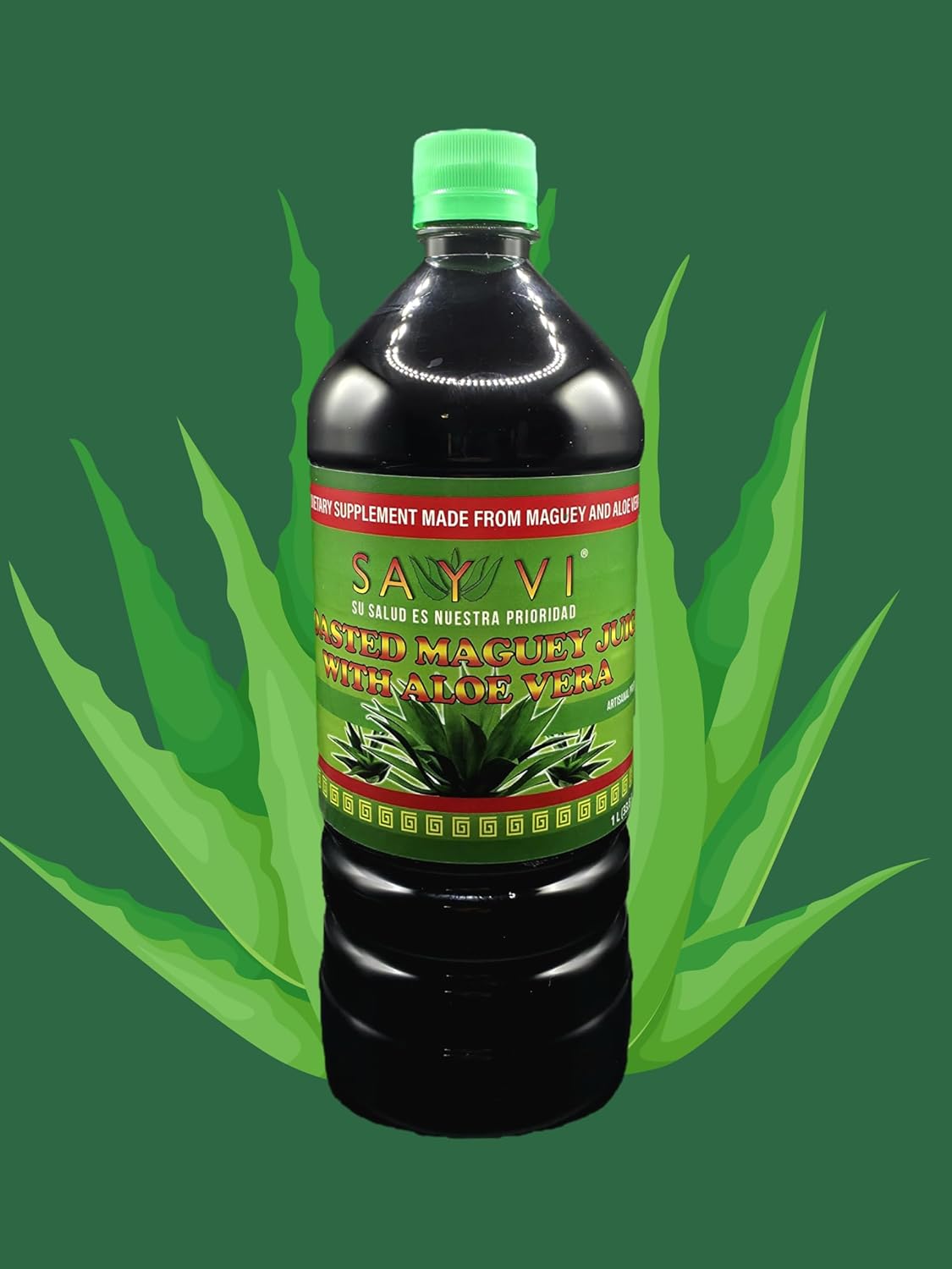 SAYVI Jugo De Maguey Asado Con Sabila Sayvi 33.8FL Oz Roasted Maguey Juice With Aloe 33.8 Fl Oz.