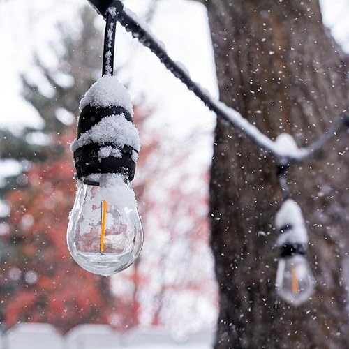 Miniatura 6 de Bombillas LED S14 de bajo voltaje (CC 3V) de repuesto con base E26 para tiras de luces solares al aire libre, paquete de 15, transparente