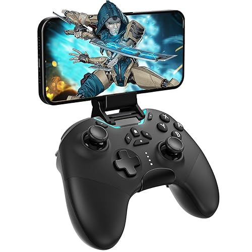 Miniatura 10 de Bluetooth Controller for Switch/PC/iPhone/Android/Apple Arcade MFi Games/TV/Steam, Hall Effect Joysticks Wireless Game Controller Gamepad with/Phone