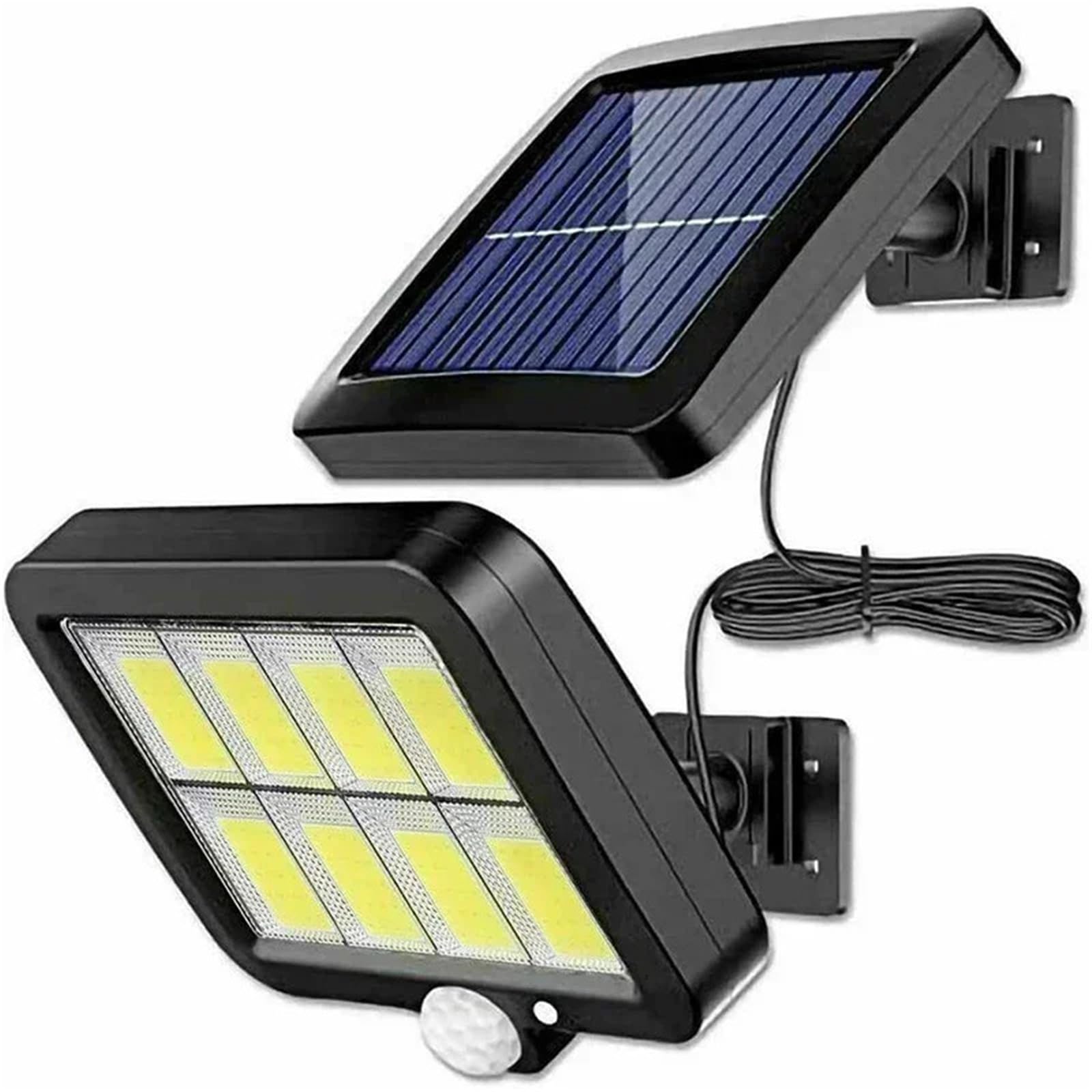 Foco solar split de 120 COB con sensor de movimiento y 3 modos de iluminacion para jardin 8