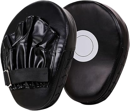 Boxing Pads Mitts, Leather Curved Focus Boxing Gloves, Shock-Resistant Thickened Punching Mitts, Taekwondo Equipment for Fighting or Striking Practice..