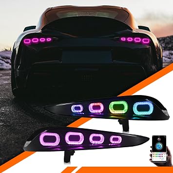 RGB LED Tail Lights for 2020-2024 Toyota GR Supra A90 A91 MK5 Taillight Assembly with RGB DRL/Start up Animation/Driver & Passenger Side Rear Lamp
