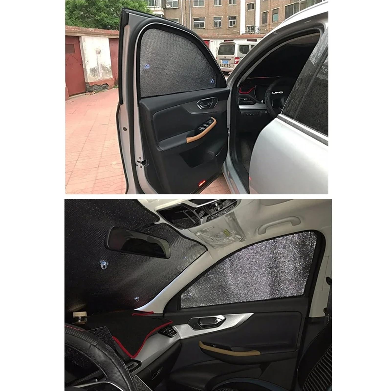 Parasole de Auto per Land per Rover per Discovery 4 | Parasole a copertura totale, parabrezza oscurante, visiera anti-UV(Rear sunshades)