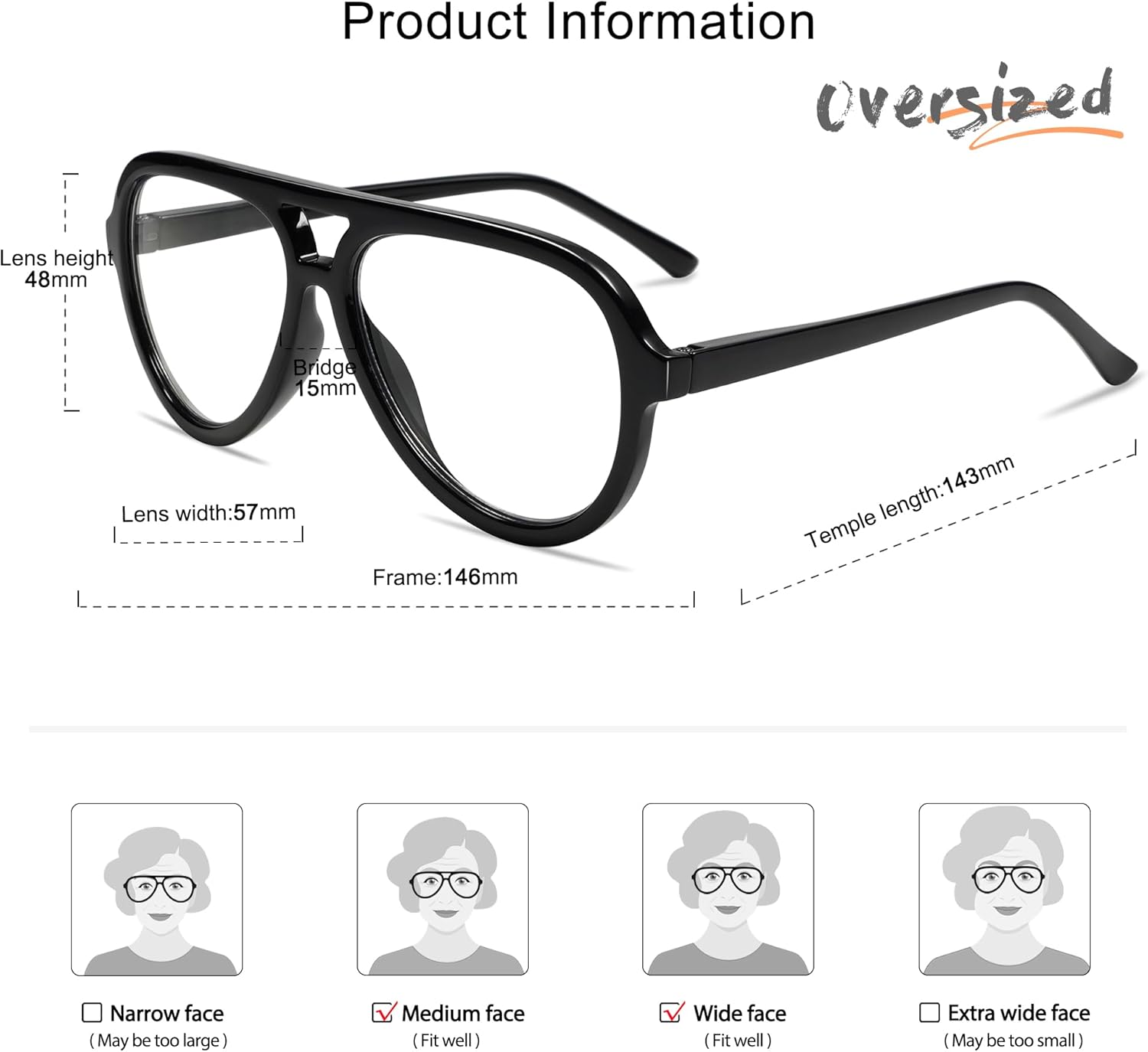 AMOMOMA 3 Pack Retro Oversized Aviator Reading Glasses for Women Men,Classic Large Reader Blue Light Computer Frame AM6111 - Image 5