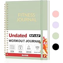 Fitness Journal Workout Planner for Women &amp; Men, A5 (6.4" x 8.3") Workout Journal Log Book Planner Gift for Track Gym Essentials, Home Workouts, Track Progress, Achieve Wellness Goals, Green