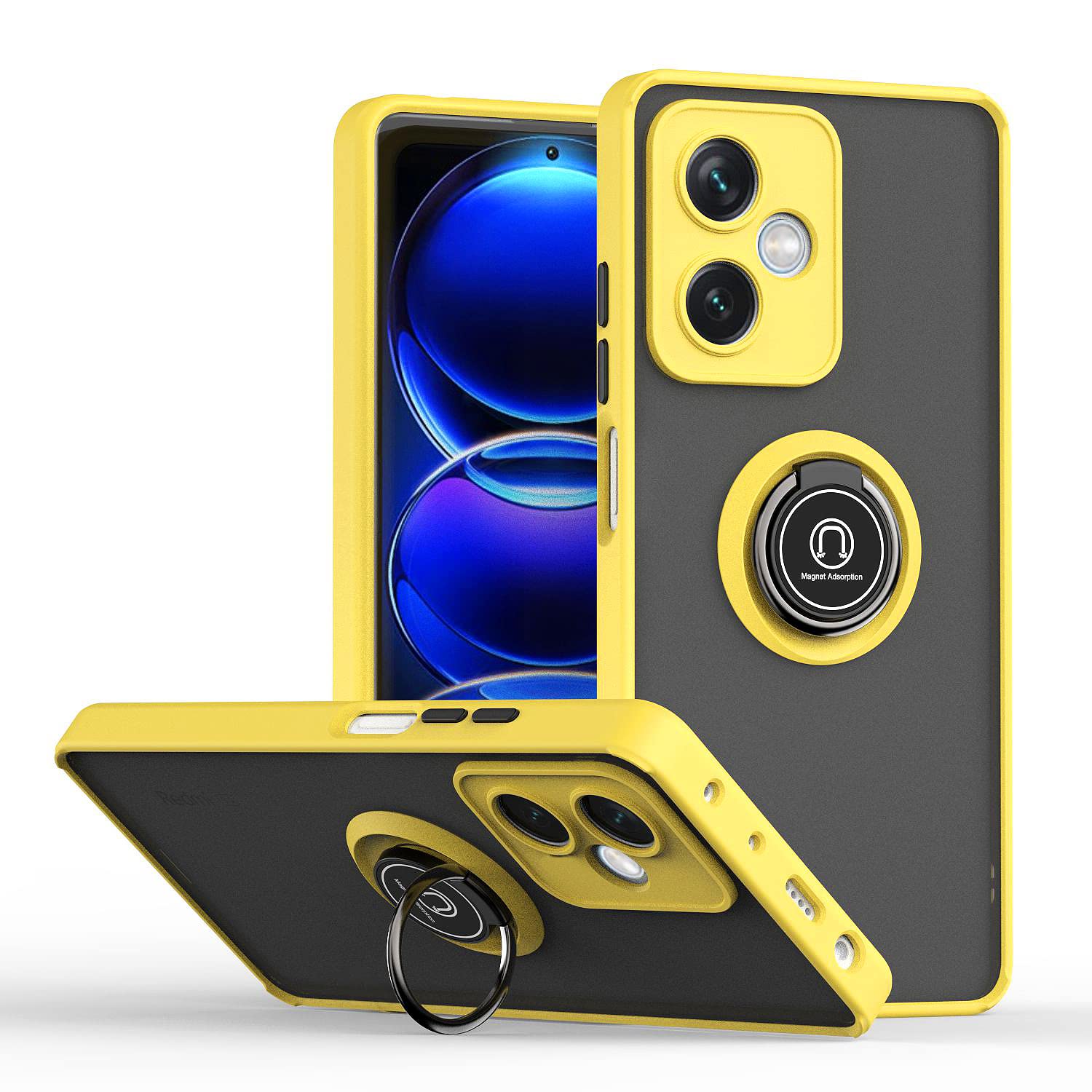 ILING Cover per Xiaomi 12T Pro 5G/Xiaomi 12T 5G, [Protezione Anticaduta di Grado Militare] Traslucida Matte Sensazione di Tocco Ultra Sottile Antiurto Custodia con Anello Supporto (Army Green