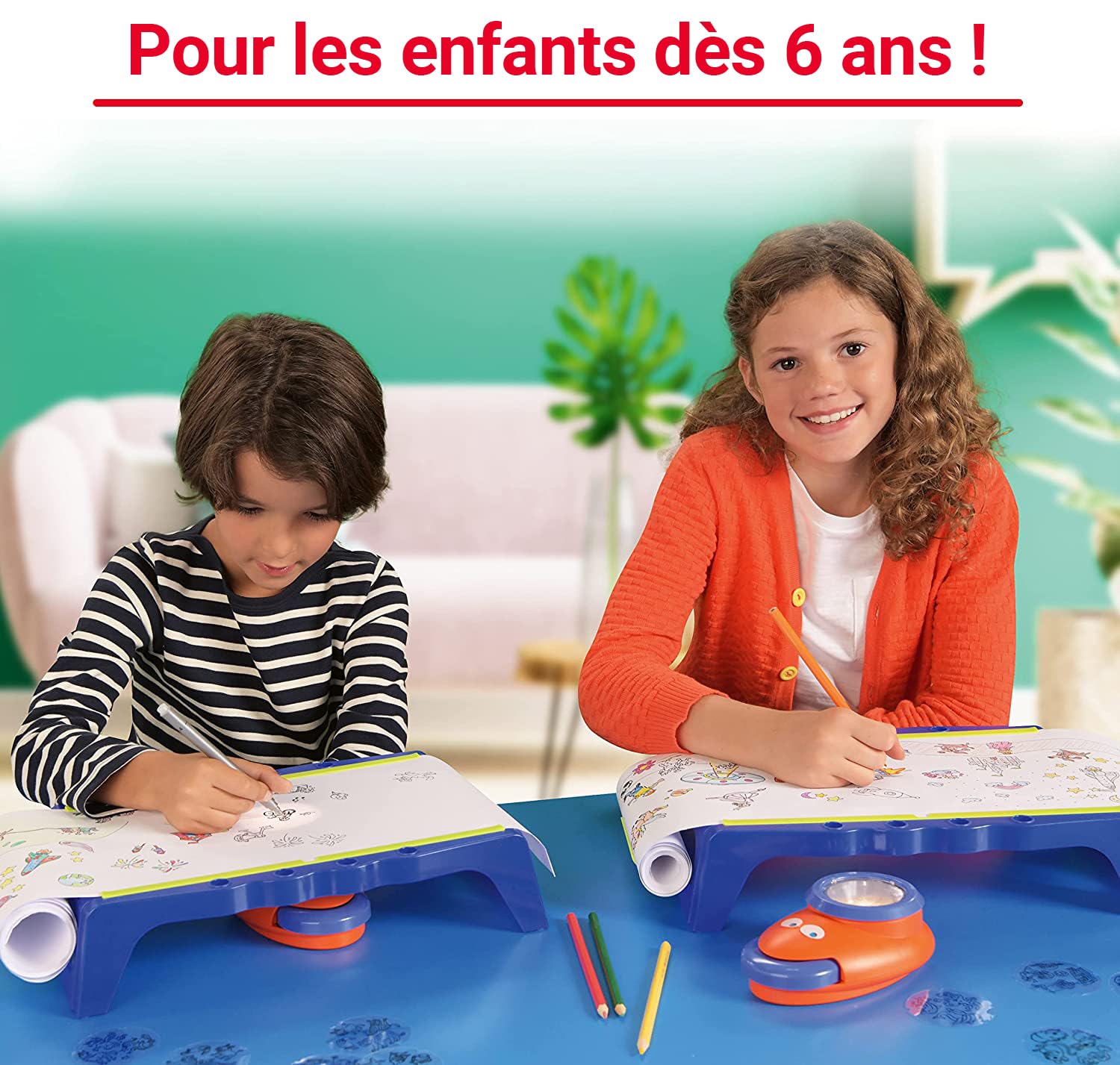 Ravensburger Xoomy Maxi – Table à Dessin pour Enfant avec projecteur LED – Apprendre à Dessiner – Rouleau de Papier 6,5 m – 300 modèles – Activité créative dès 6 Ans – Version française