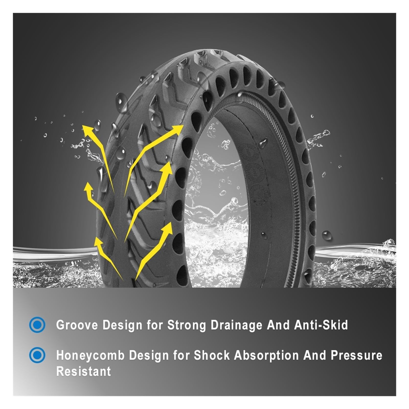 Solidna opona 8,5 cala, kompatybilna z hulajnogą Xiaomi M365/M365 Pro/Pro 2 MI 3, kompatybilna z oponami amortyzatorów Gotrax/gxl V2/XR(2 pcs solid tyres and tool)