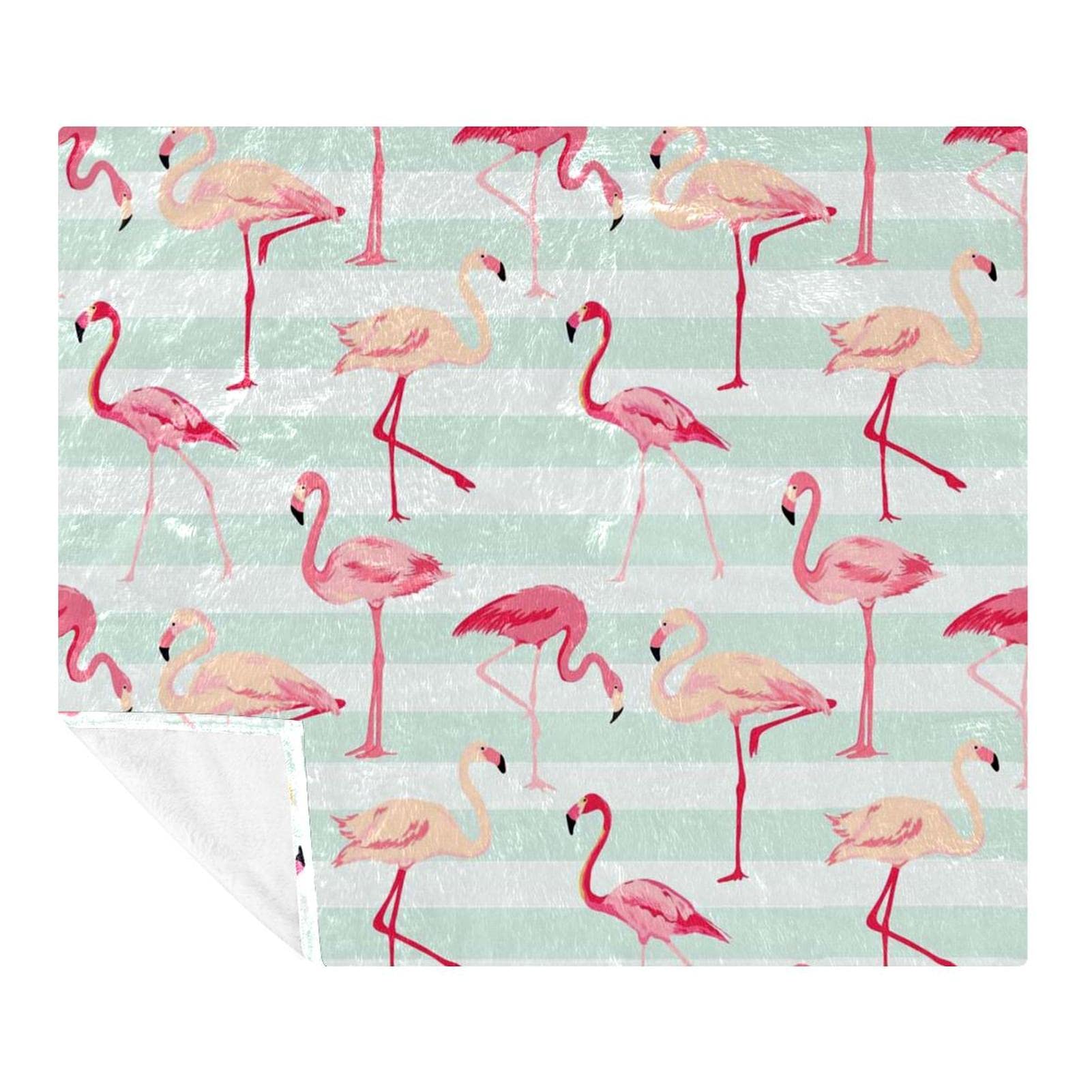 Couverture plaid Walking Flamingo en microfibre douce pour canapé 150x130