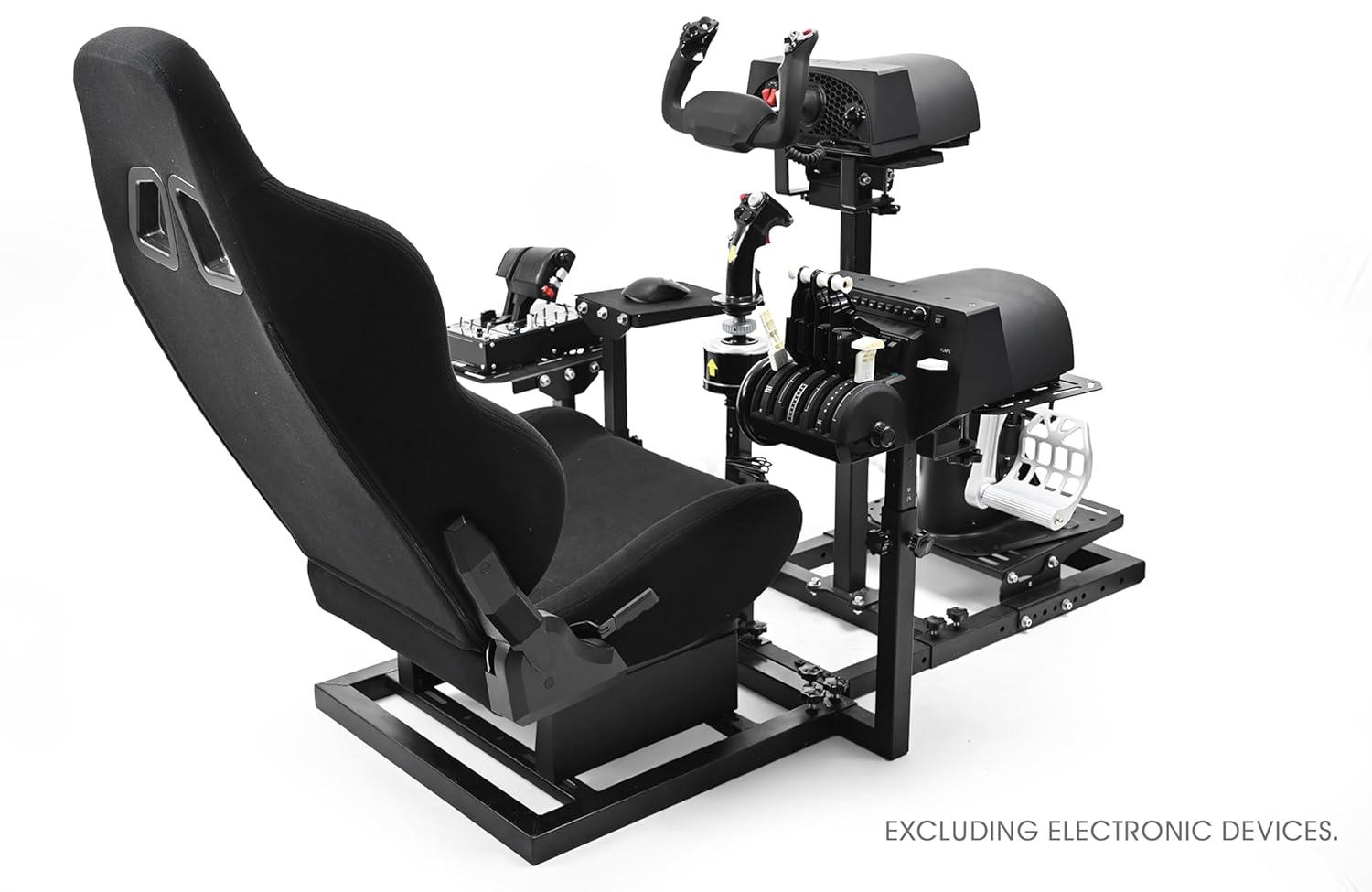 Marada Universal Flight Simulation Cockpit with Racing Seat or Racing Wheel Stand Adjustable Fit for Thrustmaster, for HOTAS Warthog, for Logitech G29 G920 Wheels Pedals Throttle Joystick Not Included