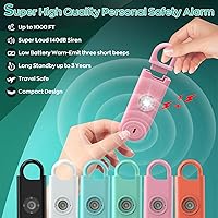 Vista 3 de 140dB Personal Safety Alarm for Women, 3 Pack Safe Alarm Protection Keychain with Strobe Light & Low Battery Notice, Security Siren Self Defense for