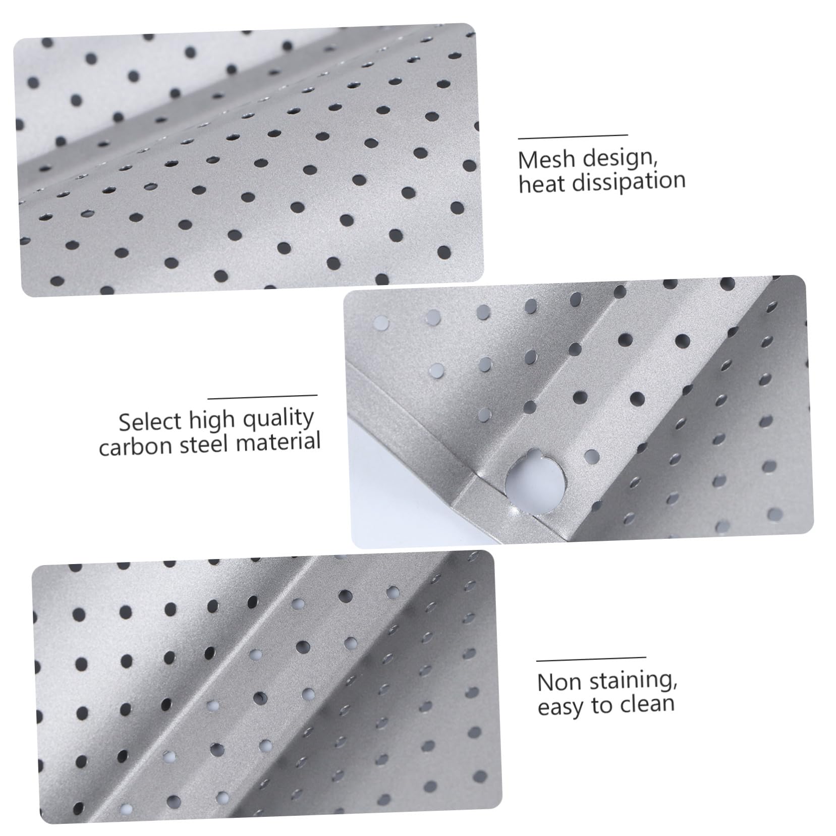 BESTYASH Backblech aus Edelstahl Wellenform Baguette Backform für Französisches Brot Antihaftbeschichtet Backzubehör für Heim und Profi Backen