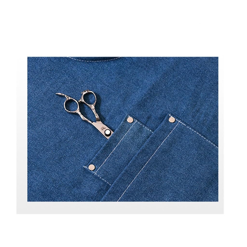 Delantal de Cocinero Delantal de trabajo de mezclilla té de la leche café barbero hombres y mujeres cocina restaurante ropa de trabajo Delantales de Cocina