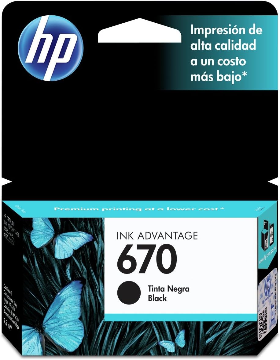 HP CZ113AL Cartucho de Tinta para Advantage No. 670, negro : Amazon.com.mx:  Oficina y papelería