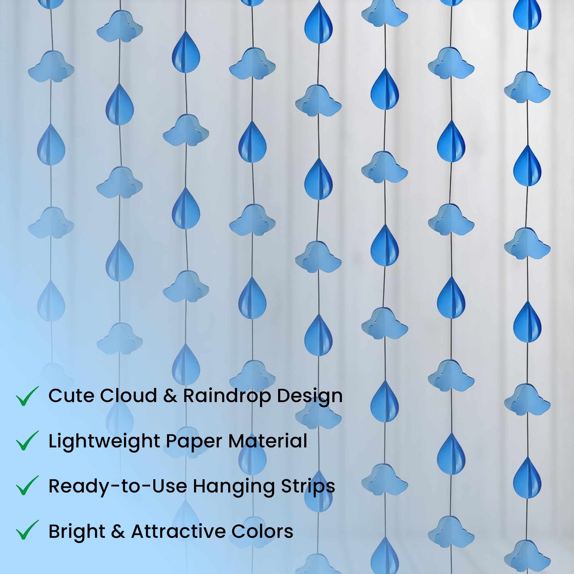 Cloud Frills Wall Hanging - 8 Paper Clouds -5 Cloud Frills Wall Hanging - 8 Paper Clouds -5