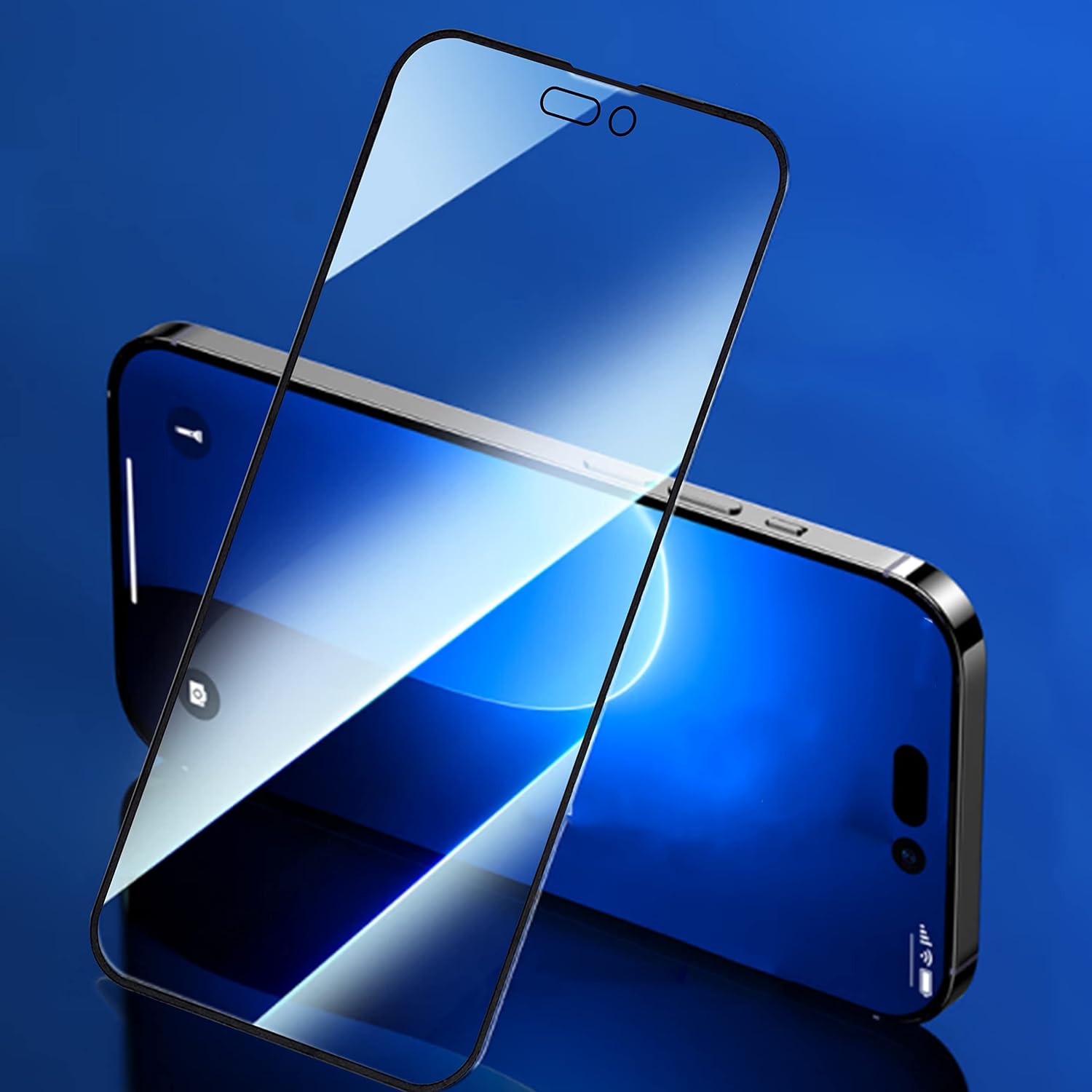 2枚パック iPhone 14 Pro対応 プライバシースクリーンプロテクター ブルーライト防止 目保護 【グリッ】 ミラー