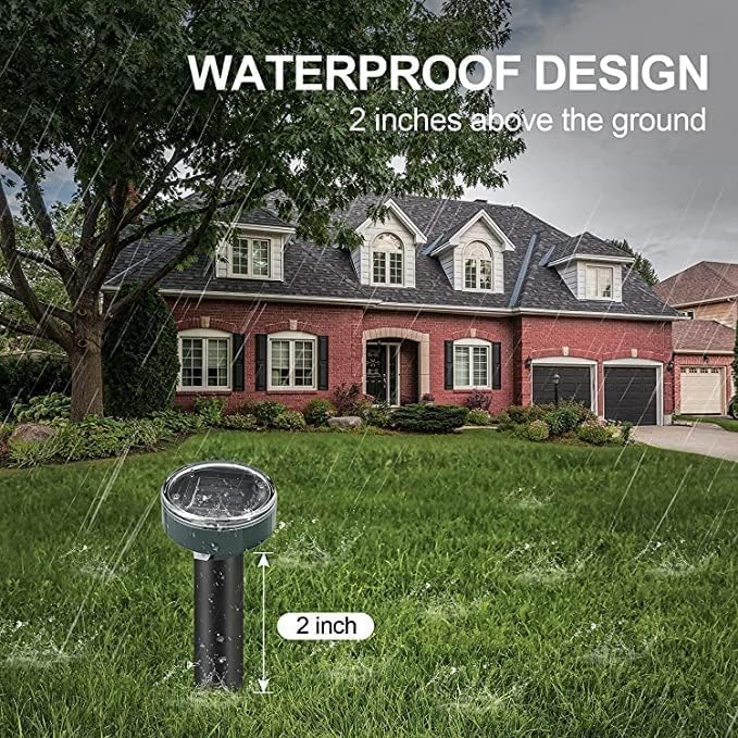 Mole Repellent for Lawns, Gopher Repellent Ultrasonic Solar Powered Waterproof Vole Repellent Gopher Repellent for Garden and Yard
