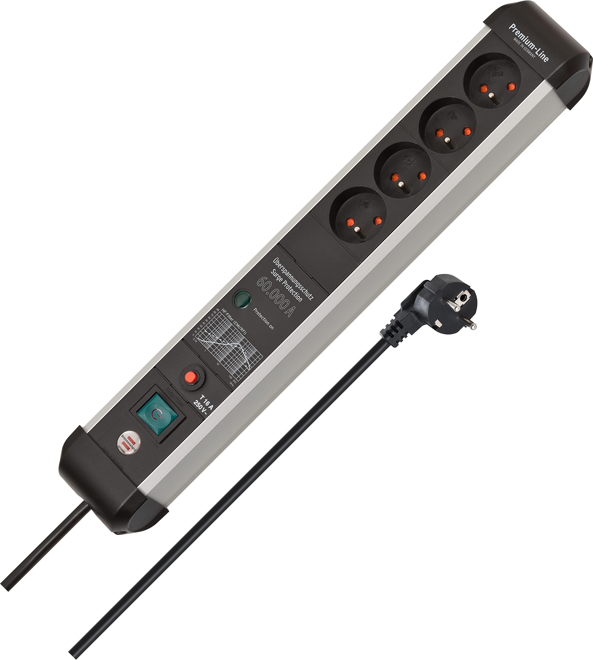 Inateck Brennenstuhl Premium-Protect-Line 4-Way Steckdosenleiste Französisches Stecksystem