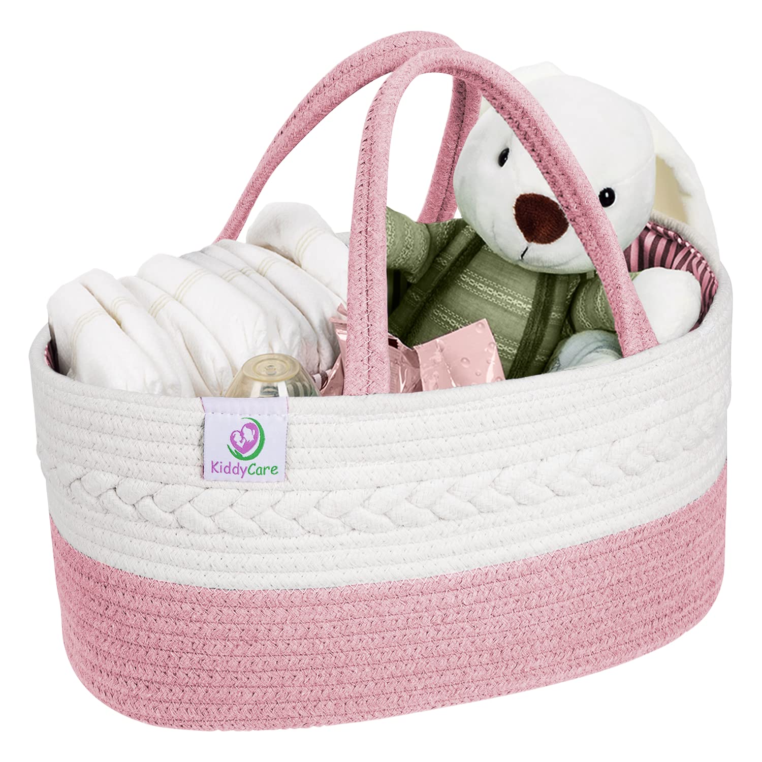 KiddyCare Baby Nappy Caddy Organiser Pink Regular Size