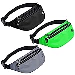 3 Packs Fanny Packs for Men and Women, Waterproof Sports Waist Pack Bag for Travel Hiking Running Hands-free