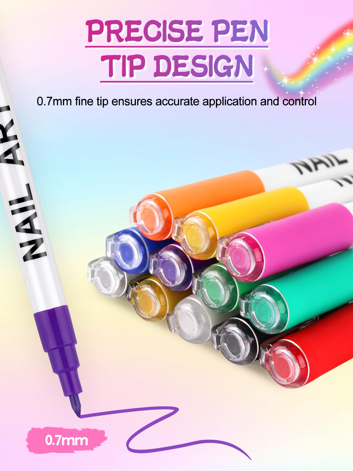 EBANKU 12 Color 3D Nail Art Pens Set - Image 4