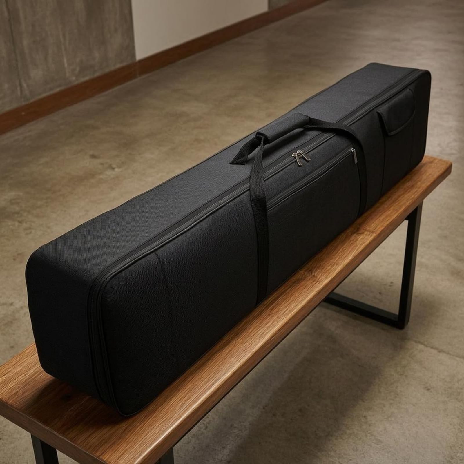 wasserdichte Tastaturtasche Klavier Keyboard Synthesizer Gepolsterte Oxford Tasche Doppelgriffe für Musiker Familien Unterricht Pendeln, Rot, 88-Tasten S