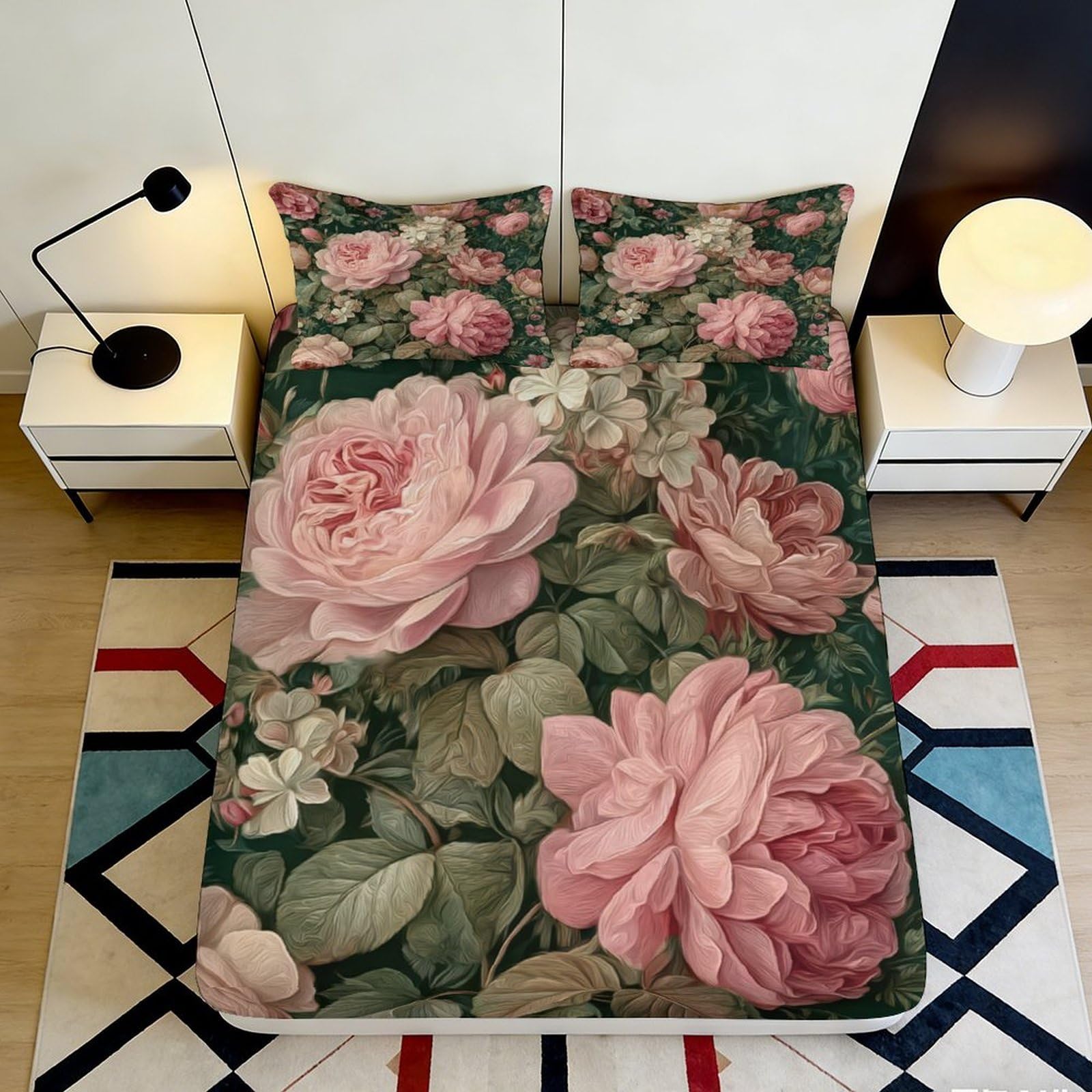 3D Printed Mandala Fitted Sheet Microfiber Non-Slip Deep Pocket Bedroom Bedding Mandala Mattress Fitted Cover Full Wrap Washable 140x200x25cm