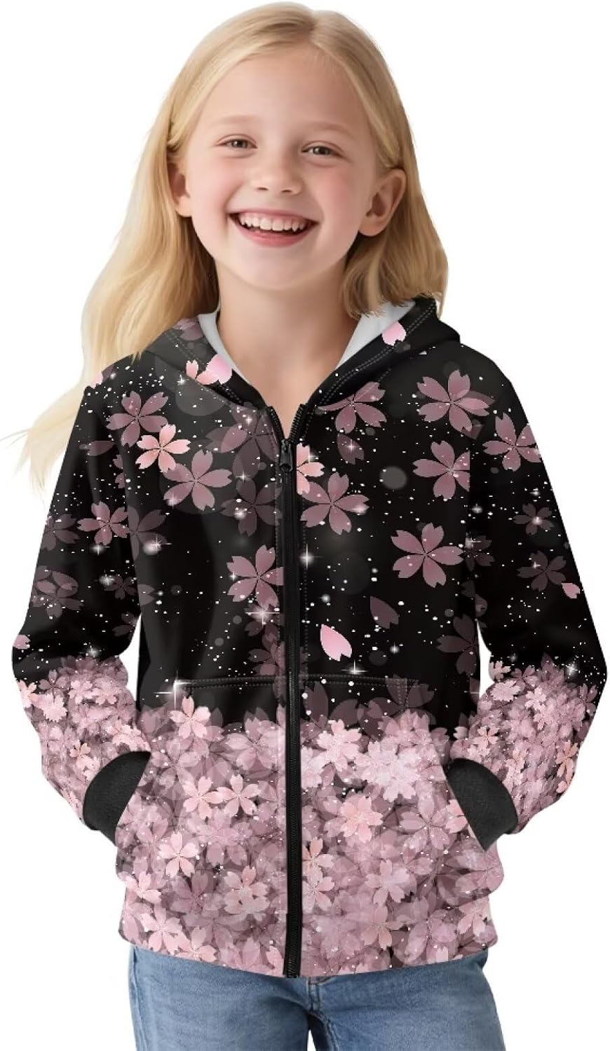 Fleece Hoodies with Pockets for Girls Zip Up Sweatshirt Sports Wear for Playtime