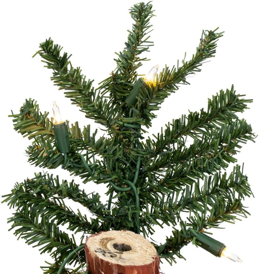 Vickerman 5' Natural Alpine Artificial Christmas Tree - Warm White LED Lights - Faux Christmas Tree - Seasonal Indoor Home Decor - Reliable and Durable