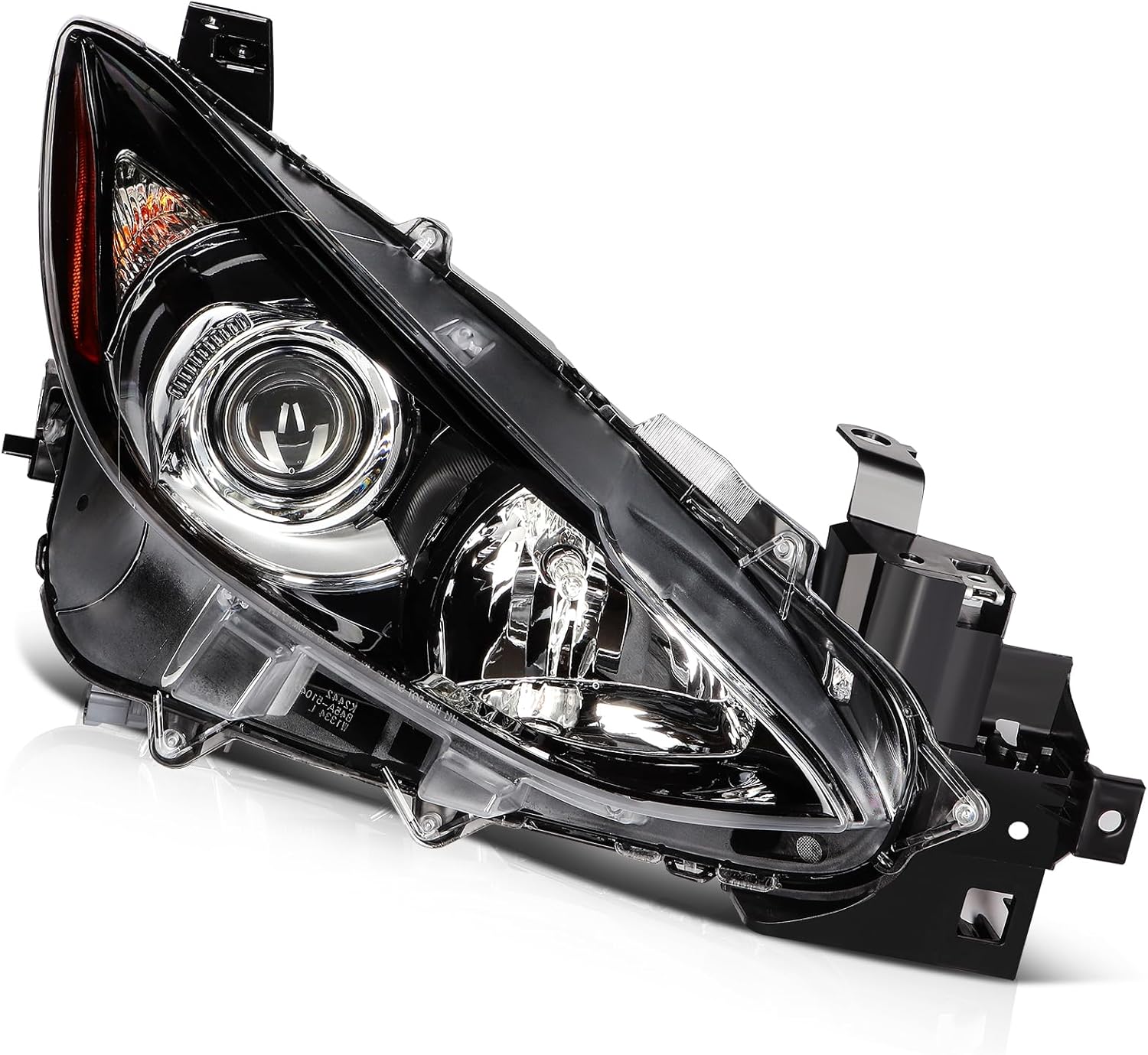 FINDAUTO Headlight Assembly Right Passenger Side 2014 2015 2016 For Mazda 3 Sport Sedan BPW1510K0 MA2519168 Clear Lens Black & Chrome Housing
