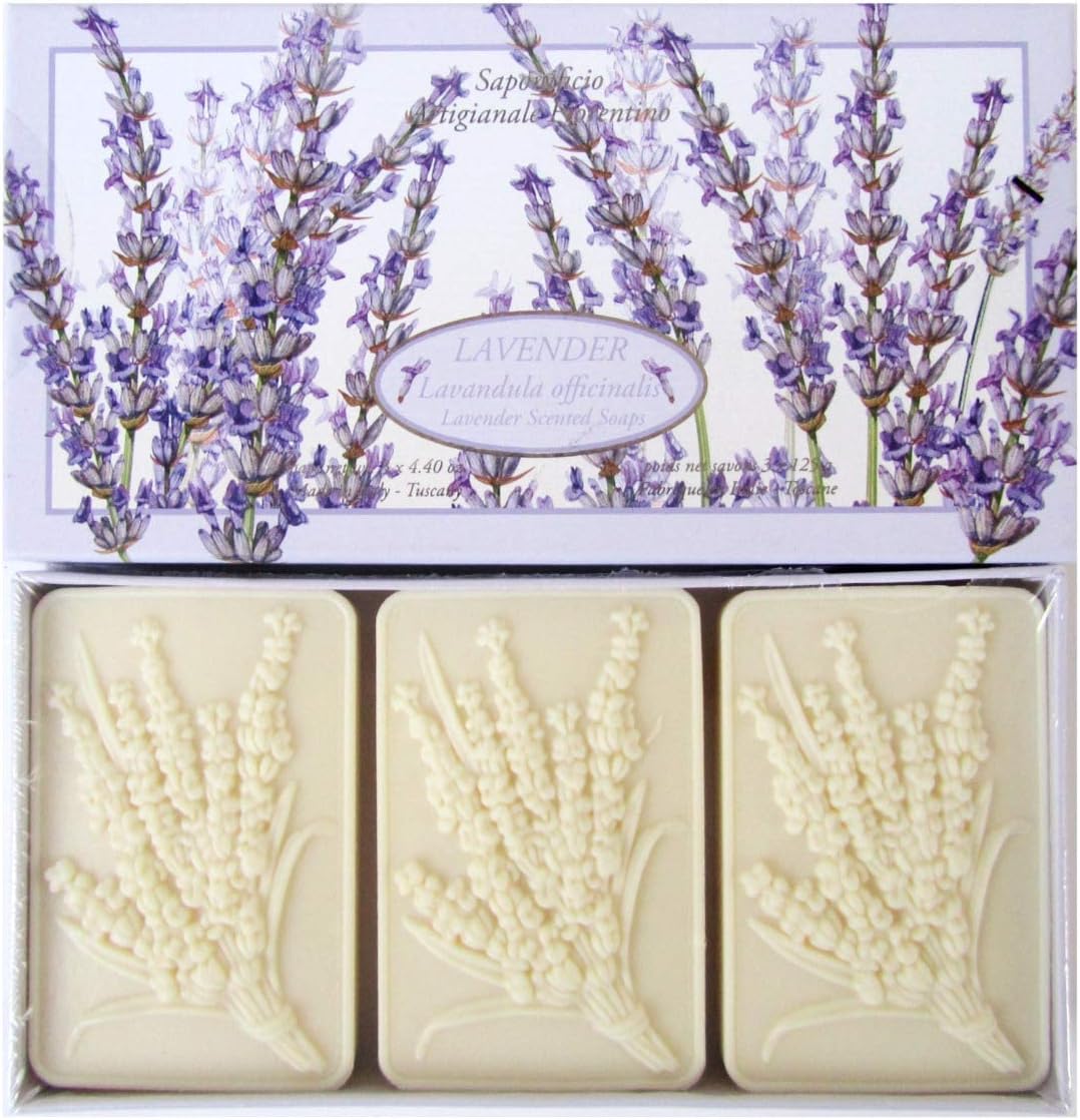 Saponificio Artigianale Fiorentino Soap Lavanda (Lavender) Bath Soap, 3 x 4.40 oz