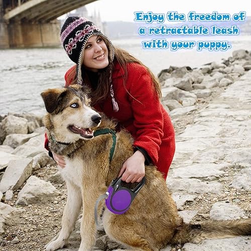 Miniatura 6 de Correa retráctil de alta resistencia para perros de 16 pies resistente y duradera para perros de talla S a L de hasta 45115 libras, sistema de