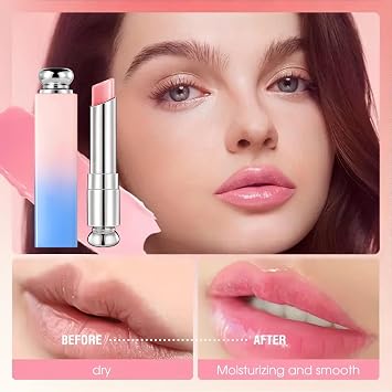 3Pcs Colour Changing Lip Balm Set,Tinted Lip Balm & Lip Gloss,Thermal Colour Change Lipstick Long Lasting,Lip Care Gifts,Moisturizing Lip Care & Lip Repair,Plumping Lip Gloss for Women & Girls