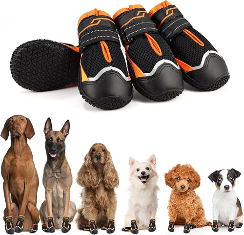 Miniatura 1 de Zapatos para perros para pavimento caliente, antideslizantes, botas y protectores de patas para perros grandes, transpirables, pequeños, medianos y