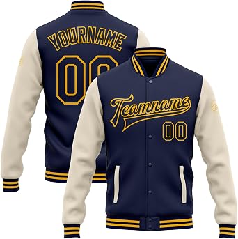Fanscustom Custom Varsity Jackets Personalized Letterman Sports Coat Bomber Outerwear Baseball Team Practice Uniforms