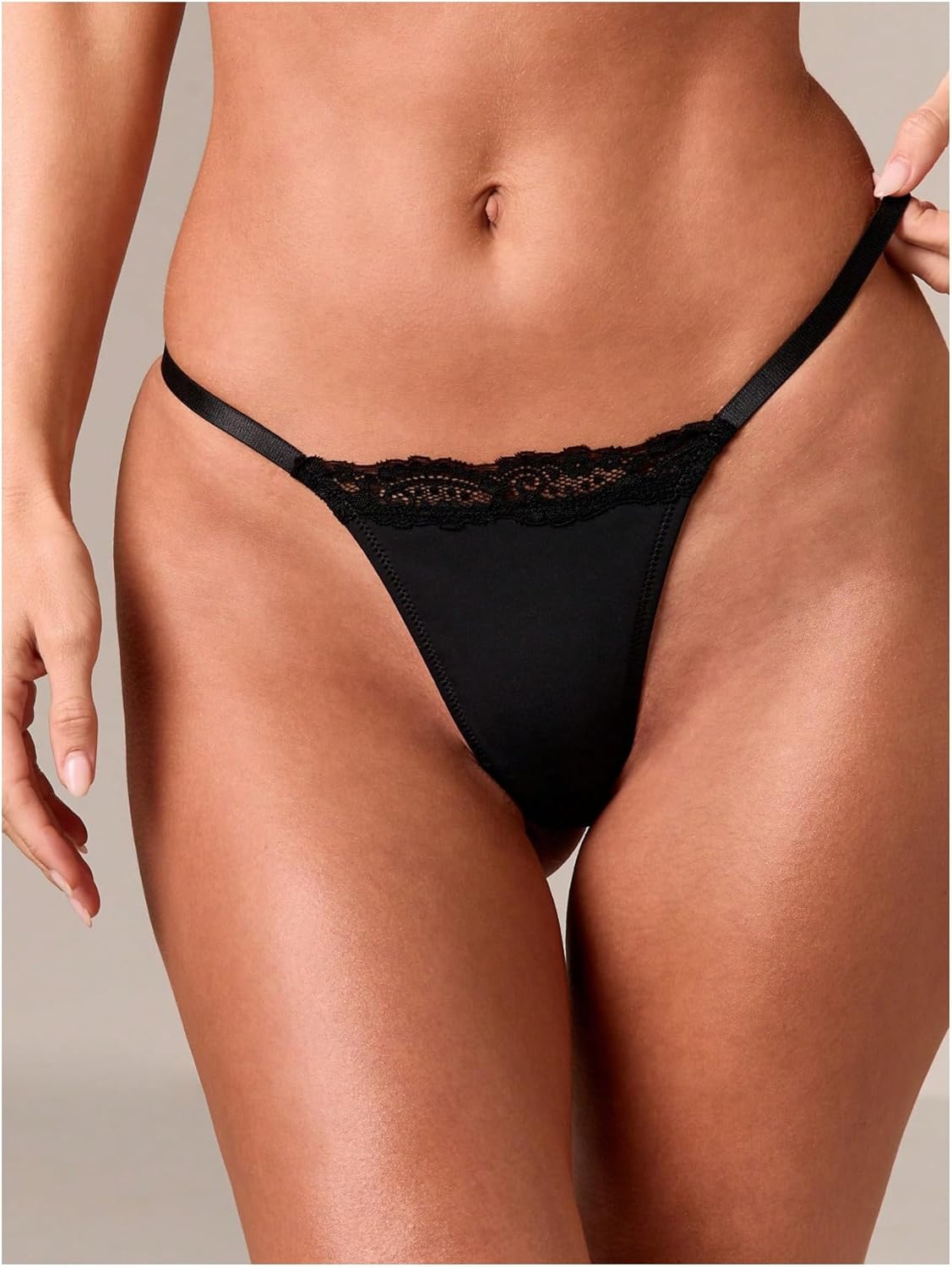 SweatyRocks Women's Sexy 2 Piece Lingerie Contrast Lace Bralette And Thong Set Matching Underwear Sets - Image 4