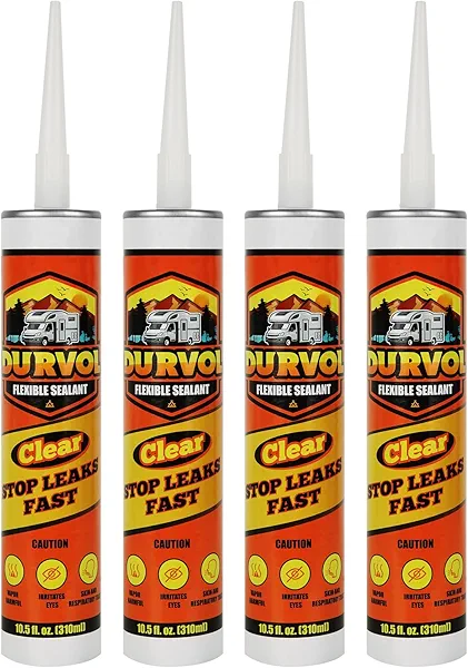 Durvol Pro Flex RV Roof Flexible Sealant Caulking Pack-4 Clear
