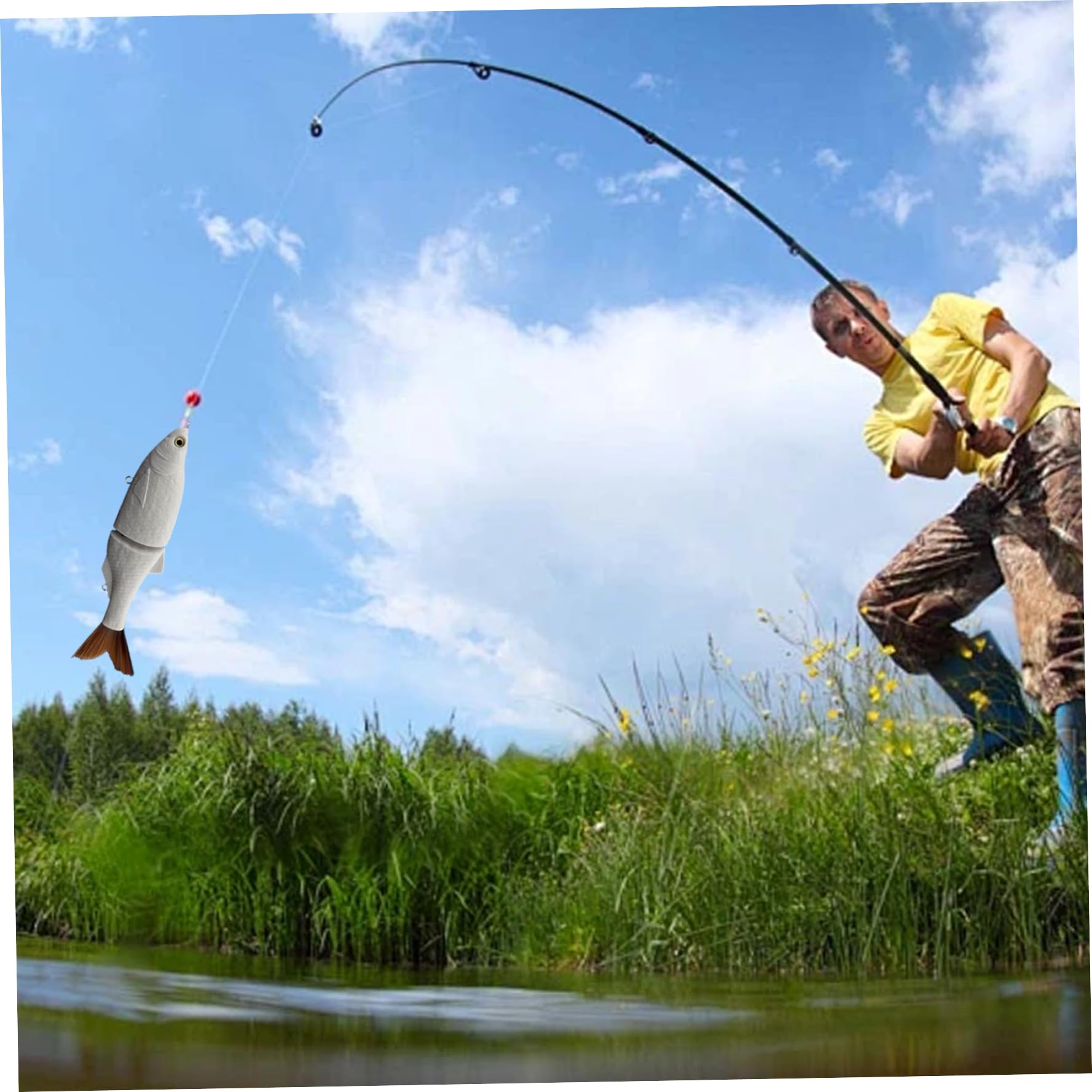 Señuelos de Pesca, señuelos de Pesca en Blanco sin Pintar, Escamas de Pescado talladas a Mano, Cola de filamento, Cebo Dorado para lubina, Trucha, Lucio, crankbait, de en Blanco, s