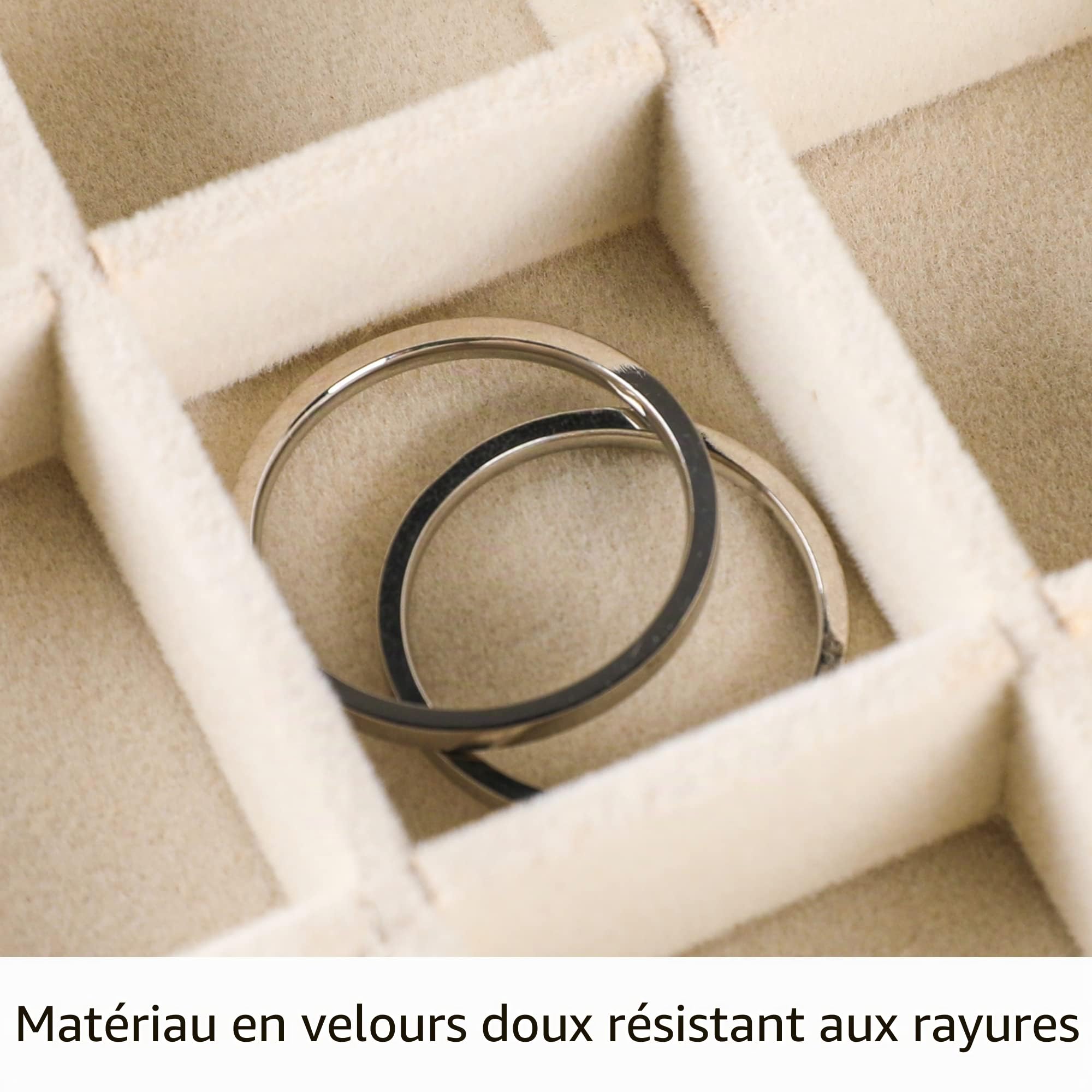 Frebeauty Lot de 9 plateaux de rangement de bijoux empilables en velours, inserts de tiroirs et boucles d'oreilles pour femmes et filles, présentoir de bijoux pour bagues, colliers et clous d'oreilles