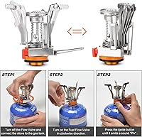 Vista 6 de Odoland Juego de 16 utensilios de cocina para acampar con estufa de campamento plegable, antiadherente, ligero, juego de ollas con tazas de acero
