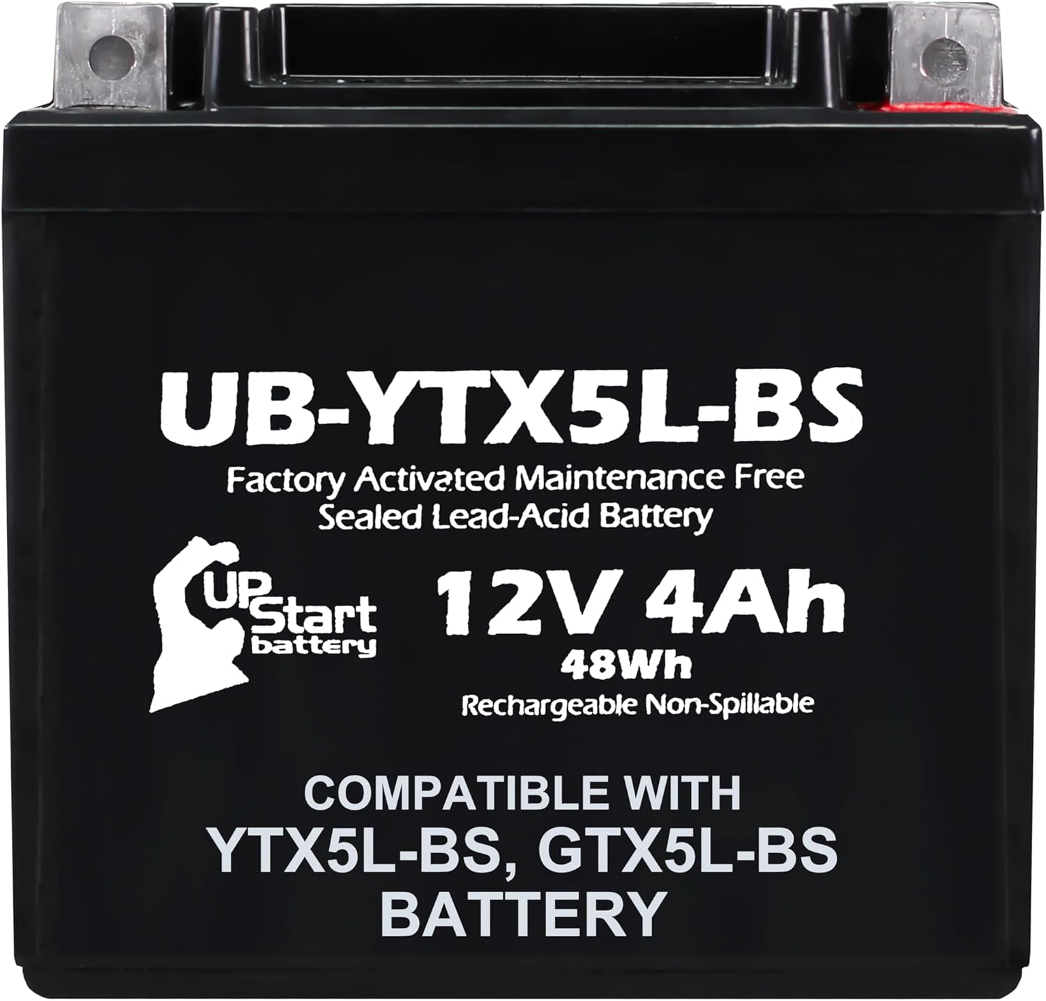 12V 4Ah YTX5L-BS Battery Replacement for GTX5L-BS Battery - Compatible with Honda 5L-BS DTX5L-BS CTX5L-BS CT5L-BS ES5LBS PTX5L-BS ATX5L ET5L - 12 Volt Motorcycle Quad ATV Batteries, YTX5L AGM SLA