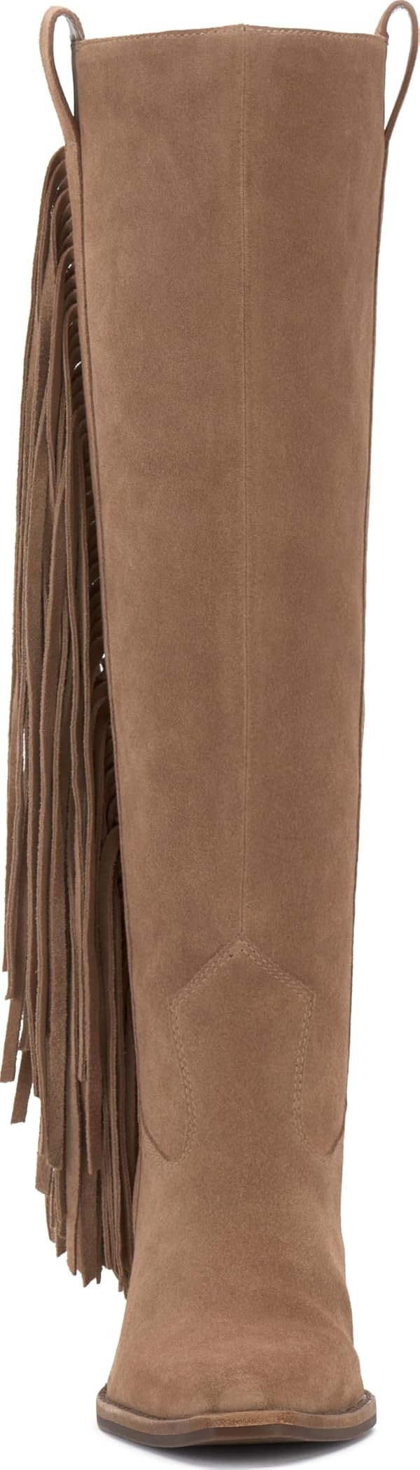 Vince Camuto Pelia Fringe Extra Wide Calf Knee High Boot, Oyster Extra Wide Calf, W 8 by Vince Camuto - Used condition - US$49.55
