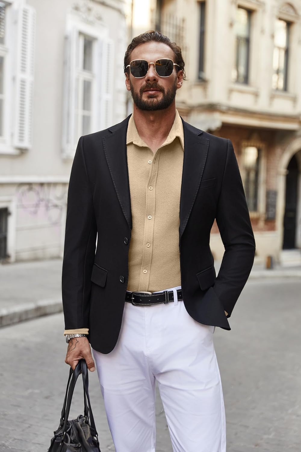 COOFANDY Mens Casual Button Down Shirt Long Sleeve Lightweight Jacket Fashion Textured Shirts - Image 5