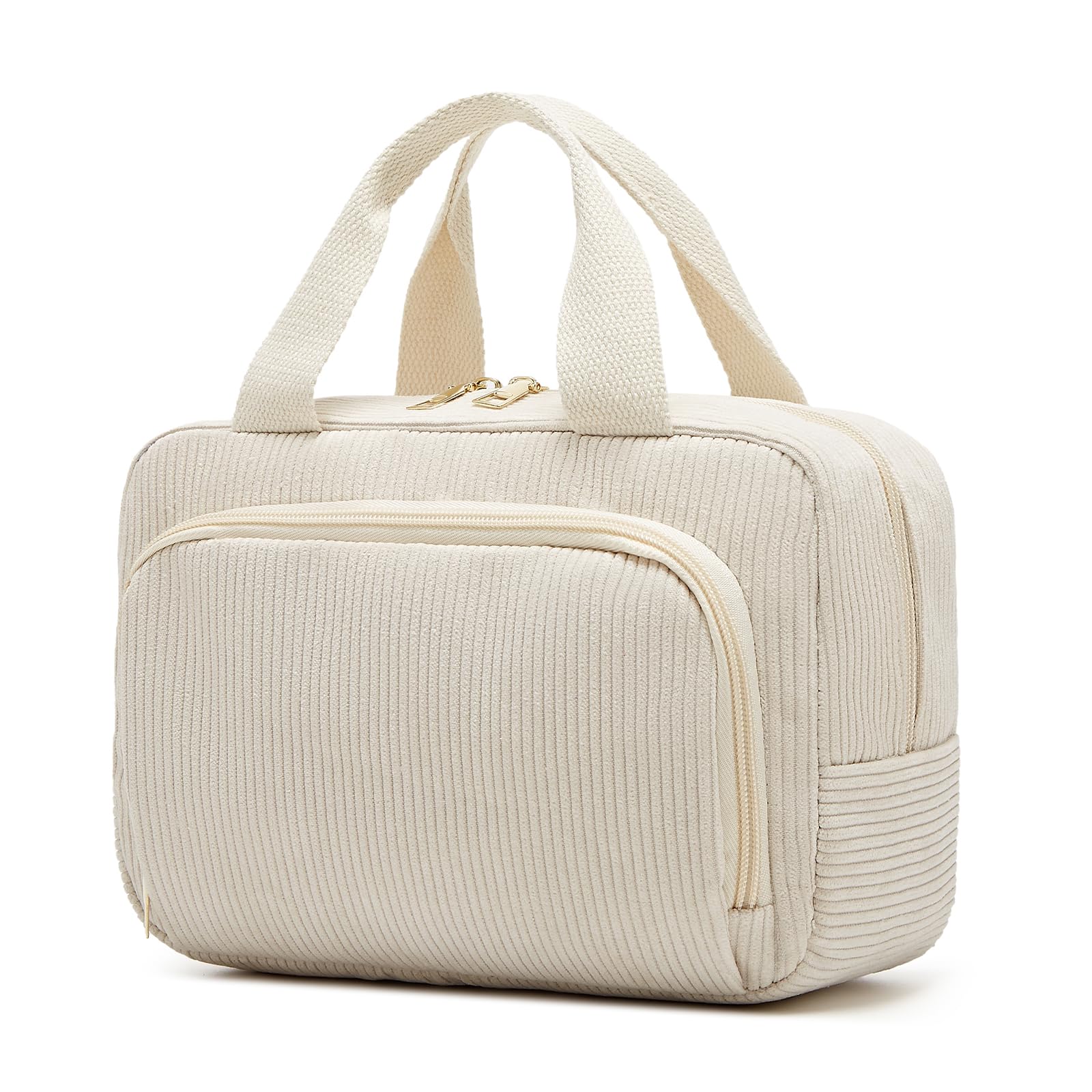 Funtlend Kulturtasche Damen Cord Kosmetiktasche kulturbeutel Kosmetik Tasche Reise Kulturbeutel Waschtasche für Travel Mädchen